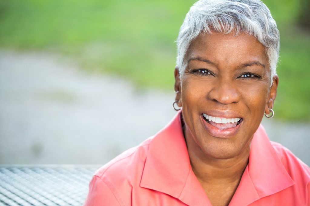 older woman smiling