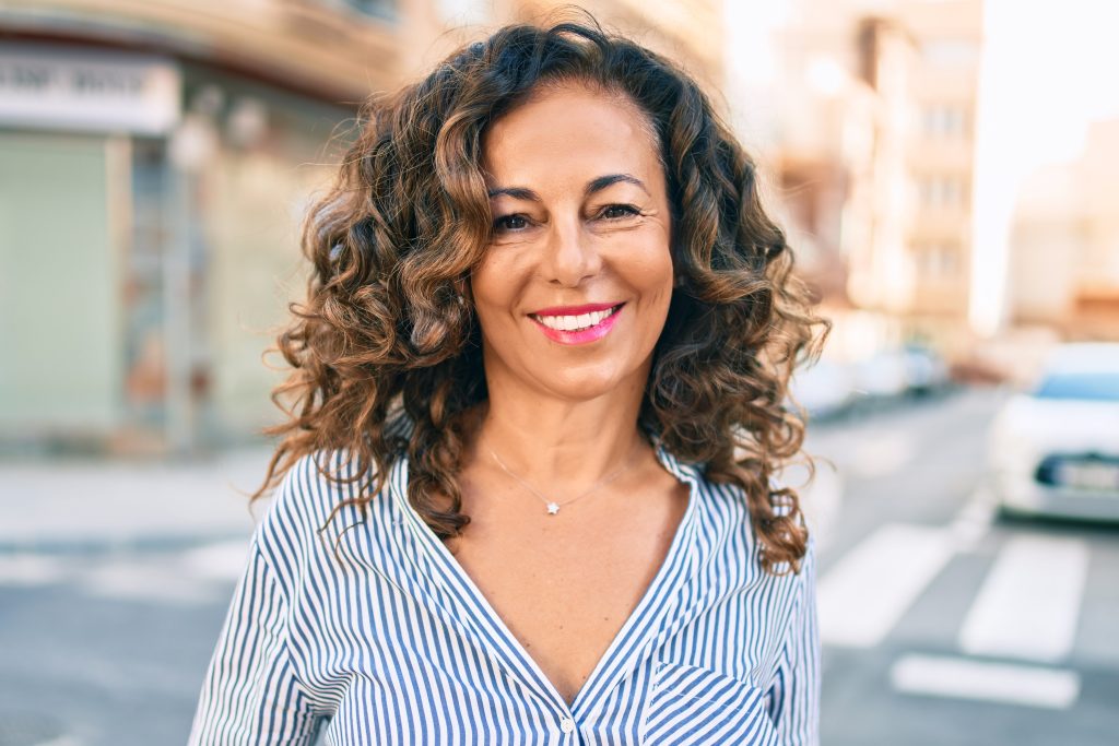 older woman smiling